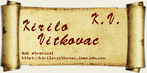 Kirilo Vitkovac vizit kartica